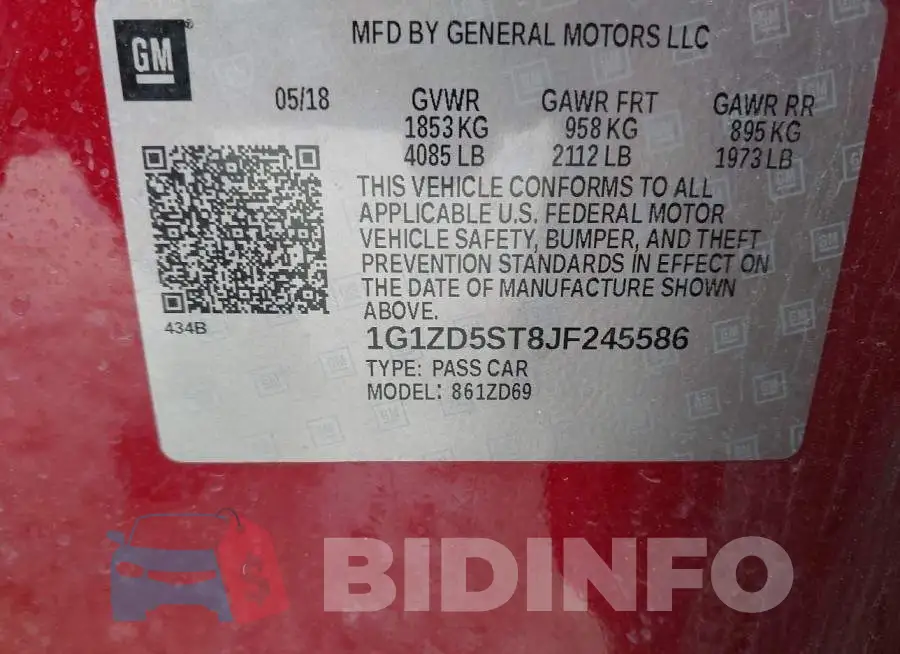 1G1ZD5ST8JF245586 Photo# 9