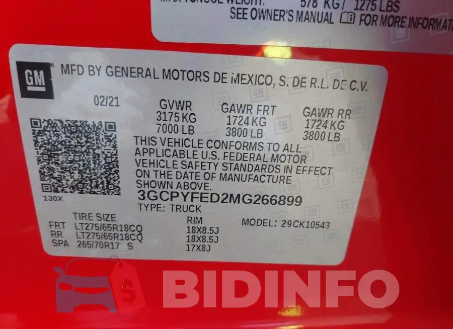 3GCPYFED2MG266899 Photo# 9