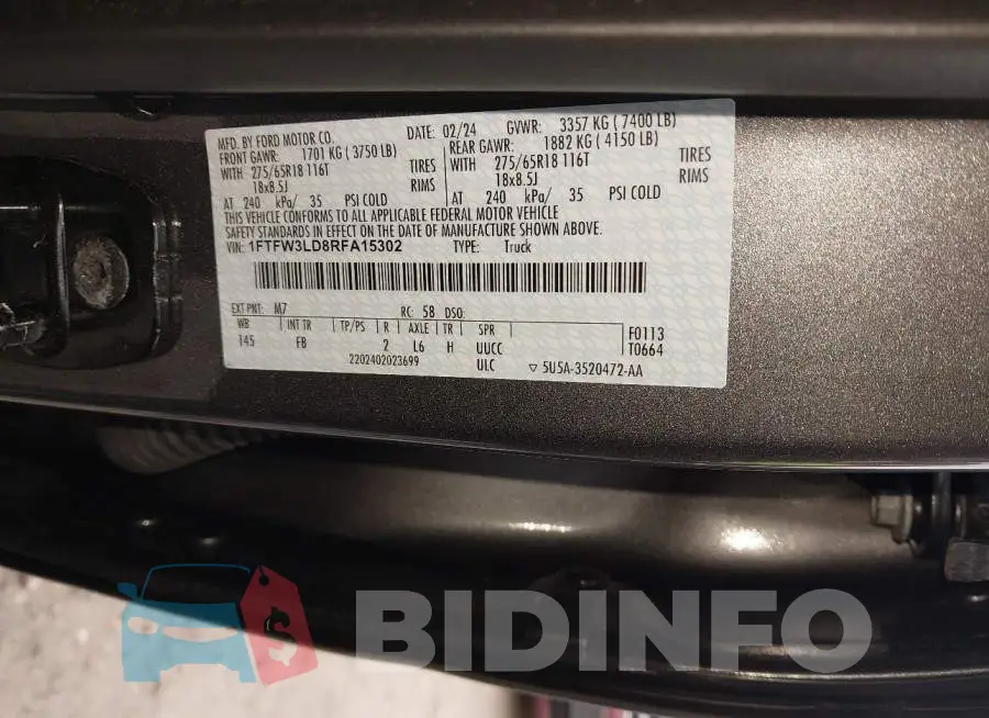 1FTFW3LD8RFA15302 Photo# 9