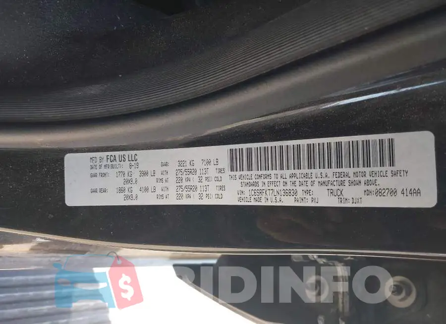 1C6SRFKT7LN136830 Photo# 9