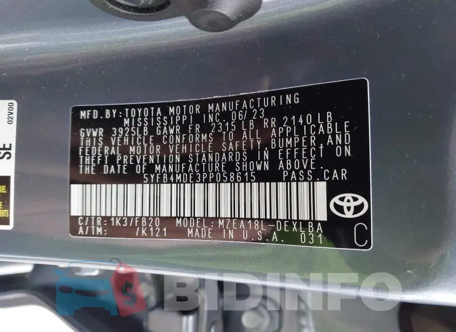 5YFB4MDE3PP058615 Photo# 9