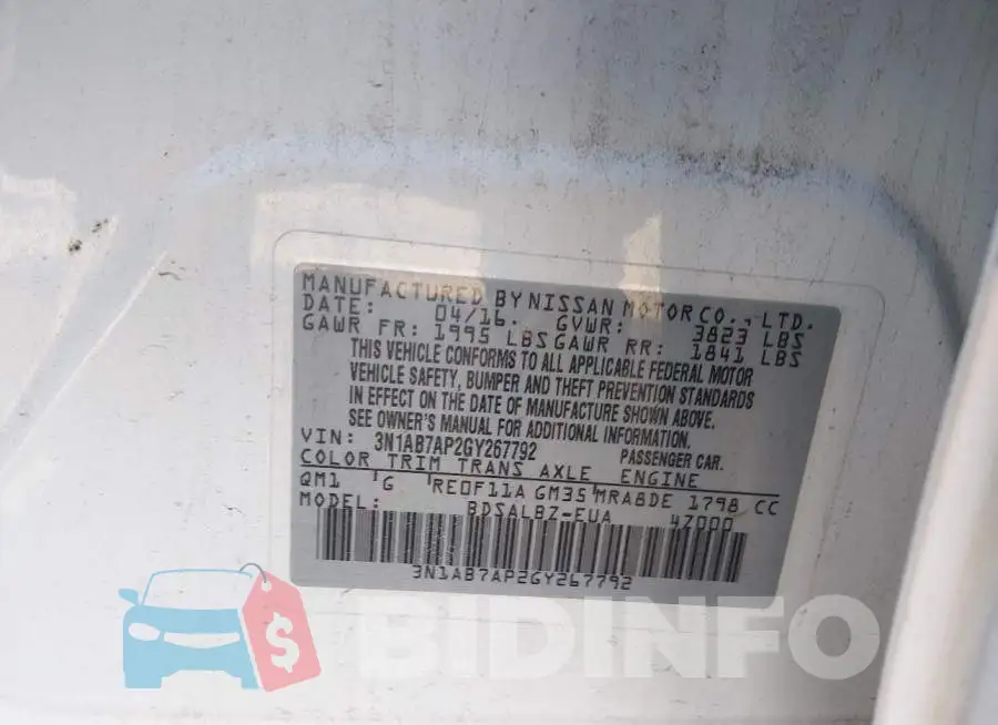 3N1AB7AP2GY267792 Photo# 9