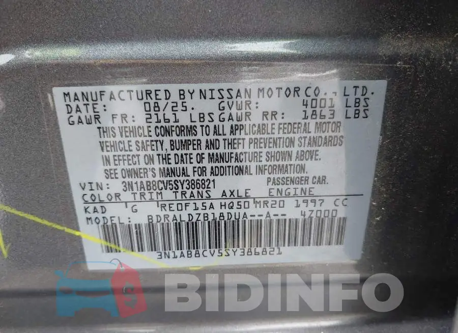3N1AB8CV5SY386821 Photo# 9