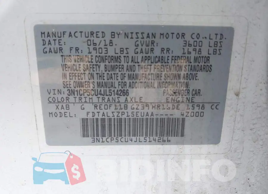 3N1CP5CU4JL514266 Photo# 9
