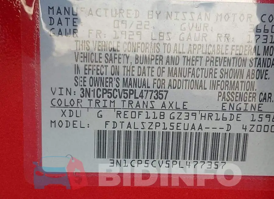 3N1CP5CV5PL477357 Photo# 9