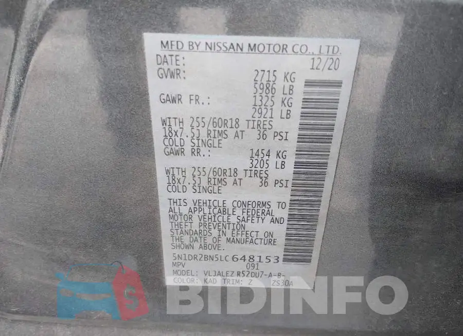 5N1DR2BN5LC648153 Photo# 9