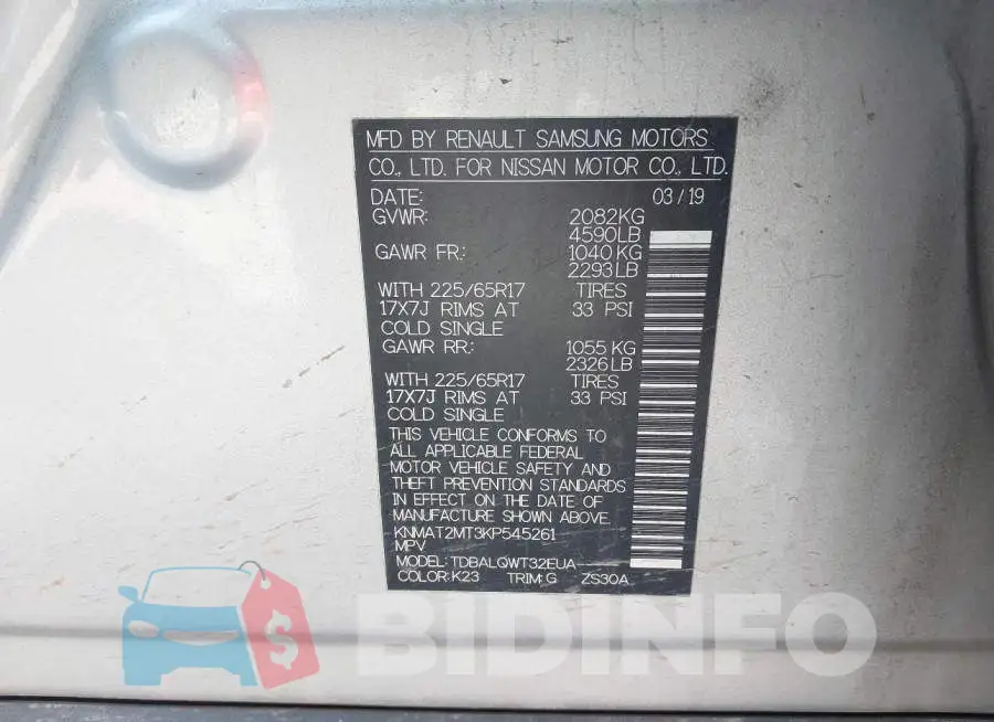 KNMAT2MT3KP545261 Photo# 9