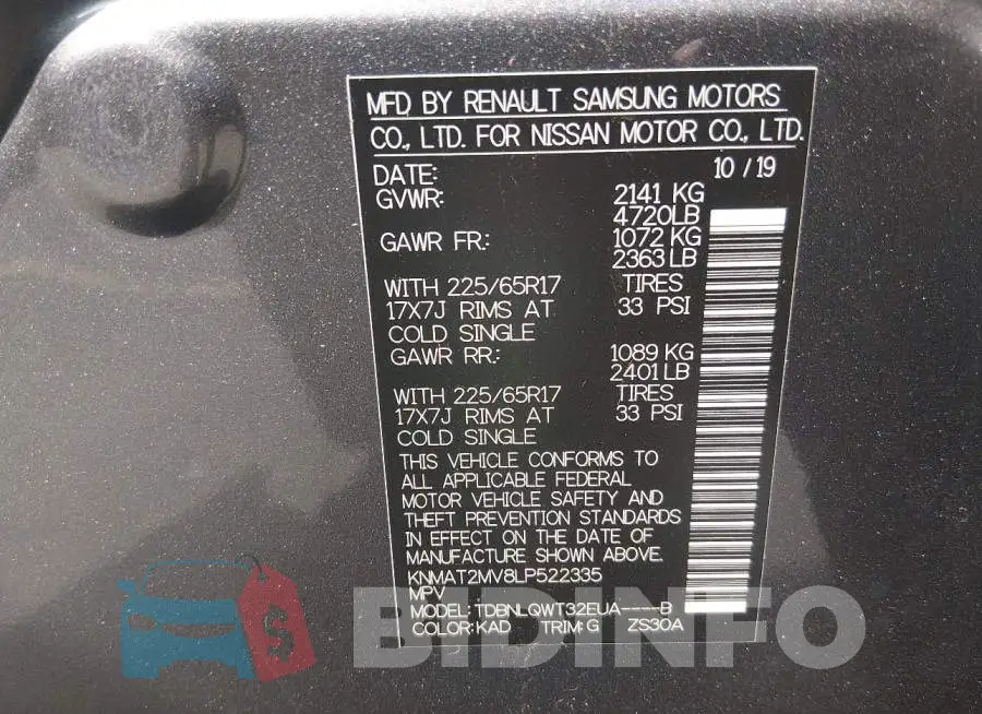 KNMAT2MV8LP522335 Photo# 9