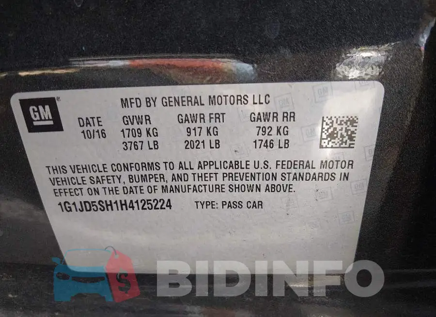 1G1JD5SH1H4125224 Photo# 9