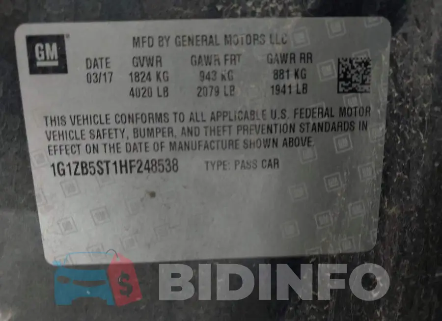 1G1ZB5ST1HF248538 Photo# 9