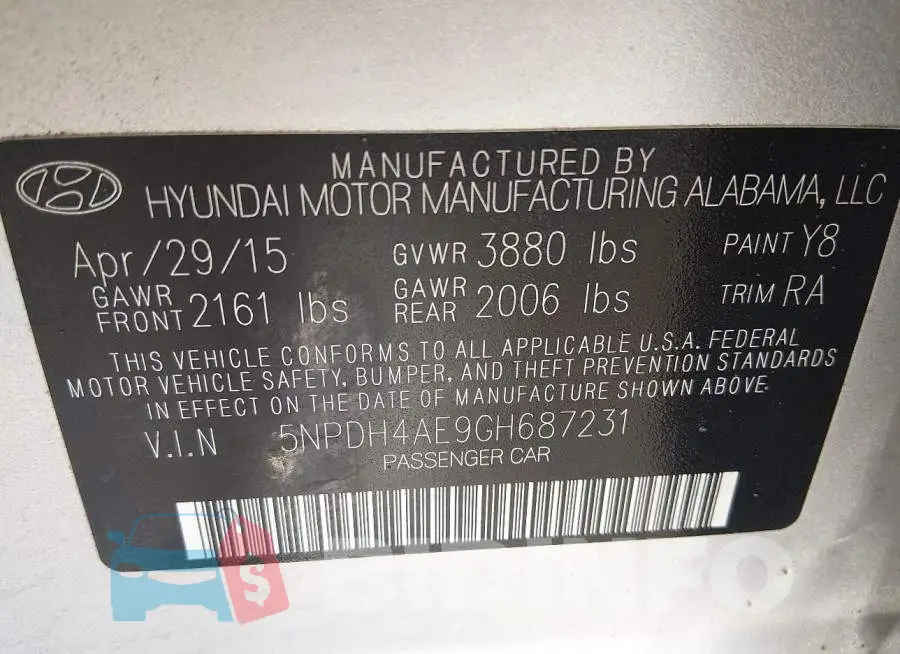 5NPDH4AE9GH687231 Photo# 9