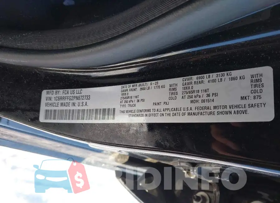 1C6RRFFG2PN672733 Photo# 9