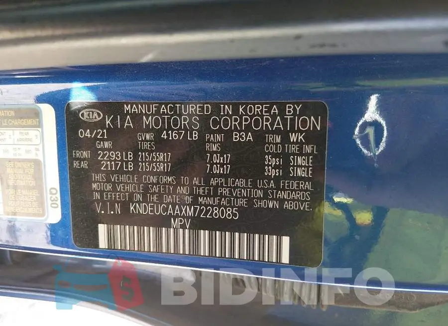 KNDEUCAAXM7228085 Photo# 9