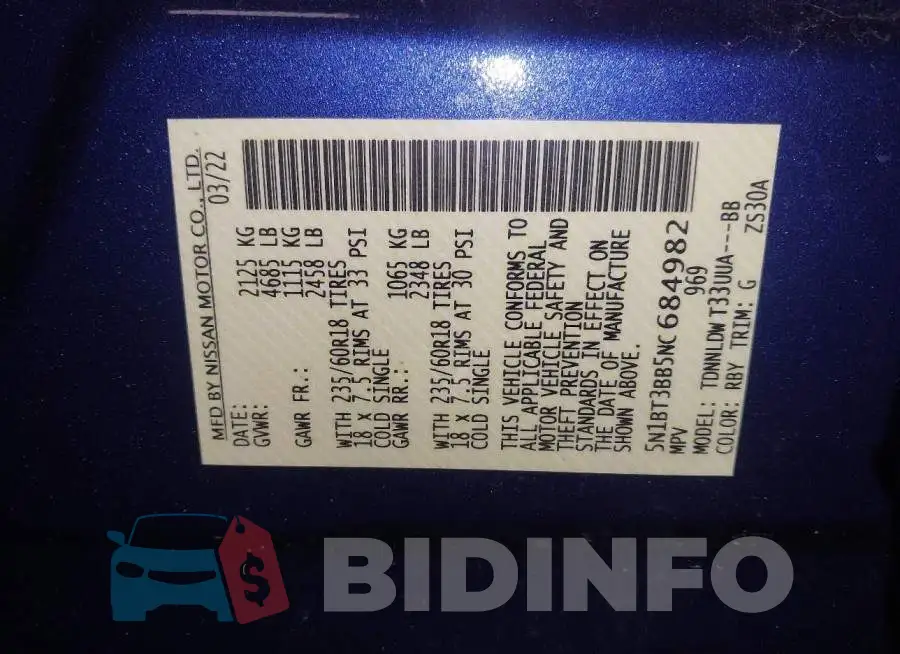 5N1BT3BB5NC684982 Photo# 9