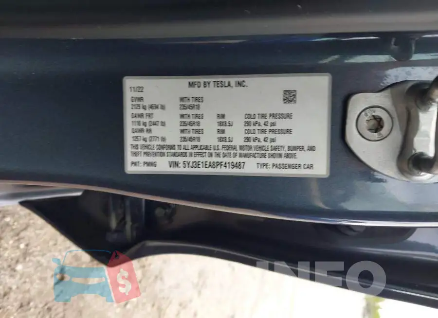 5YJ3E1EA8PF419487 Photo# 9