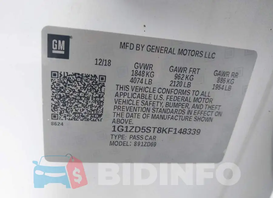 1G1ZD5ST8KF148339 Photo# 9