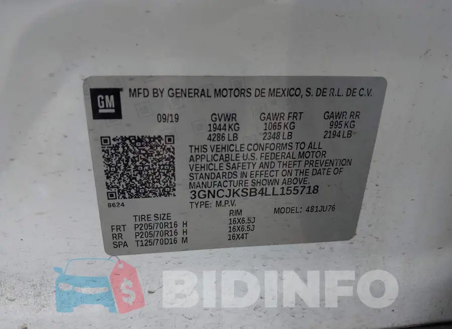 3GNCJKSB4LL155718 Photo# 9
