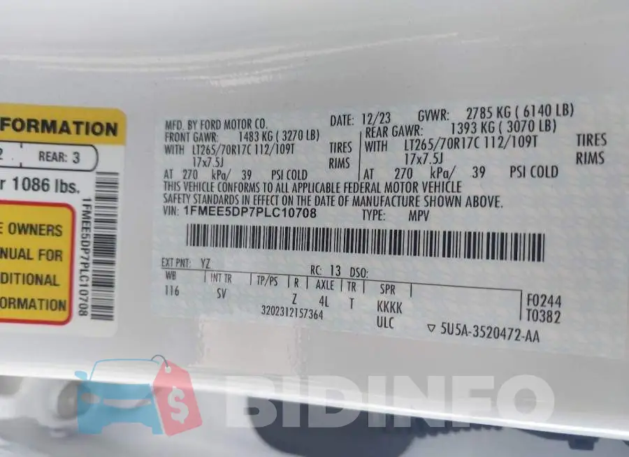 1FMEE5DP7PLC10708 Photo# 9