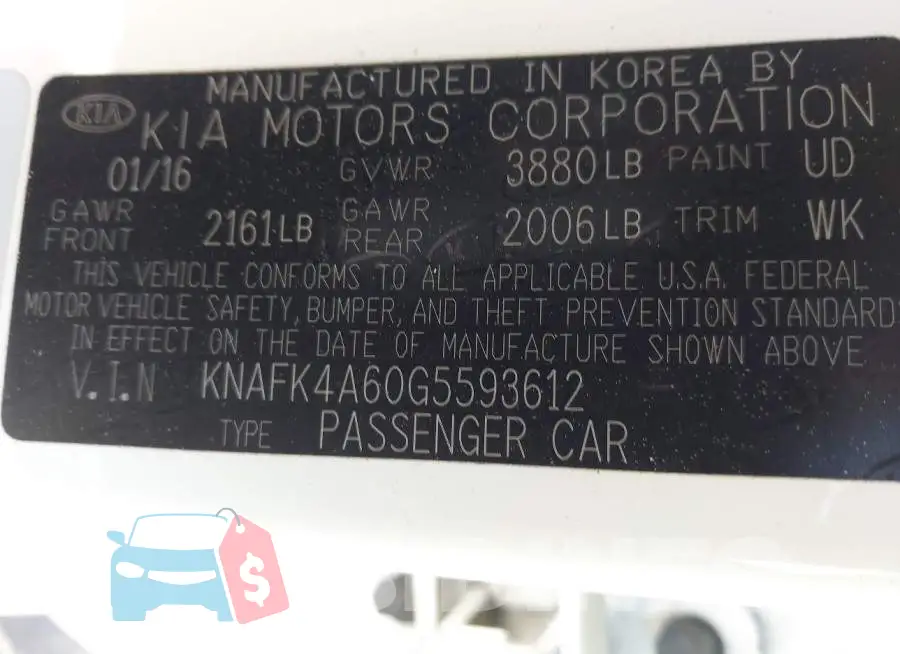 KNAFK4A60G5593612 Photo# 9