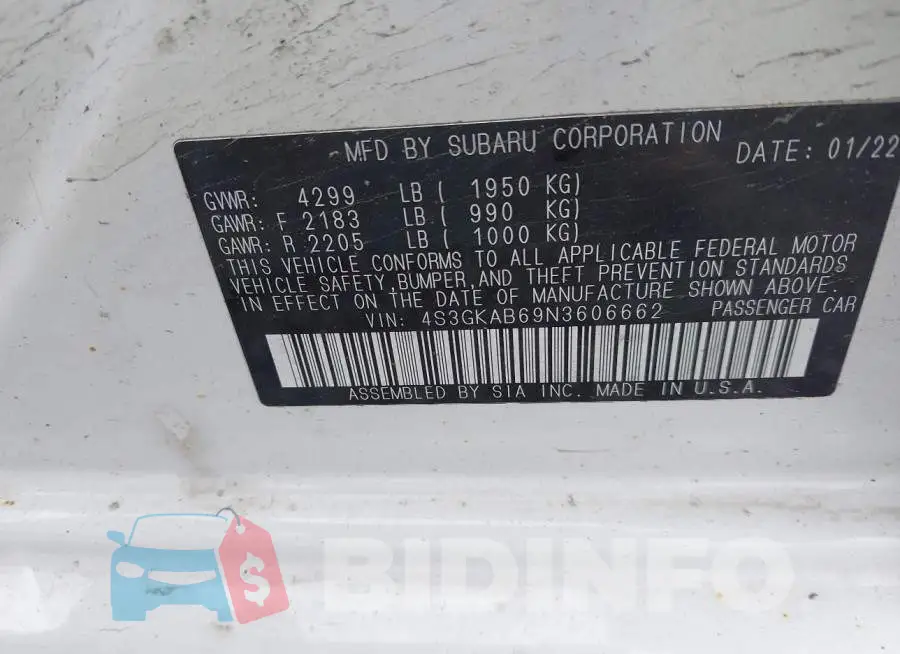 4S3GKAB69N3606662 Photo# 9