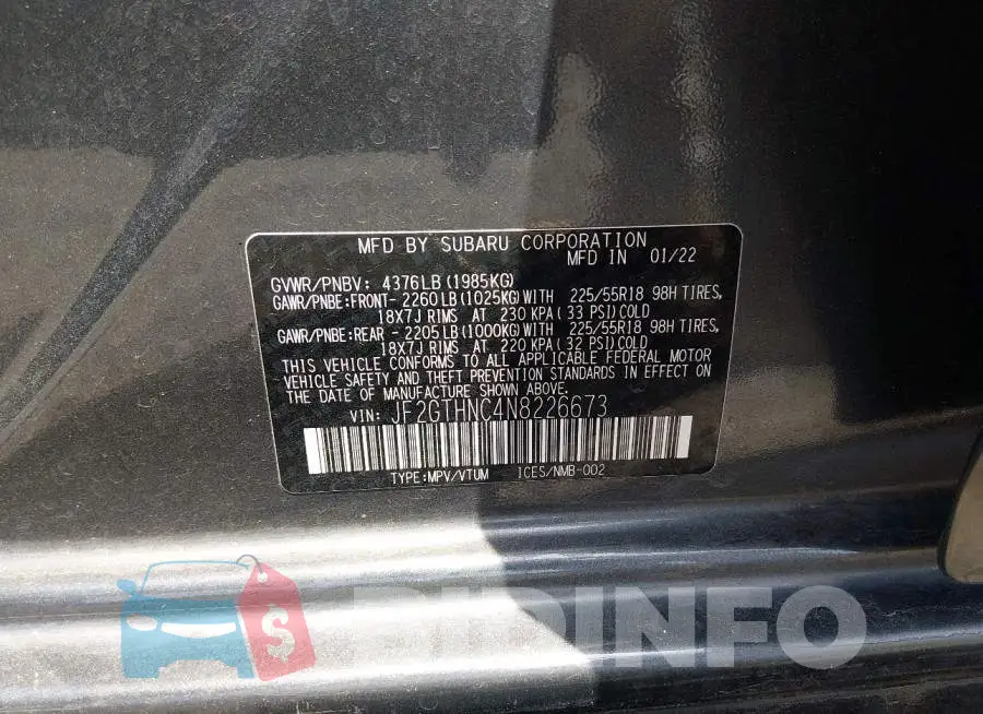 JF2GTHNC4N8226673 Photo# 9