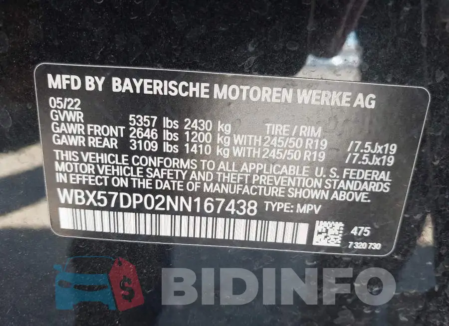 WBX57DP02NN167438 Photo# 9