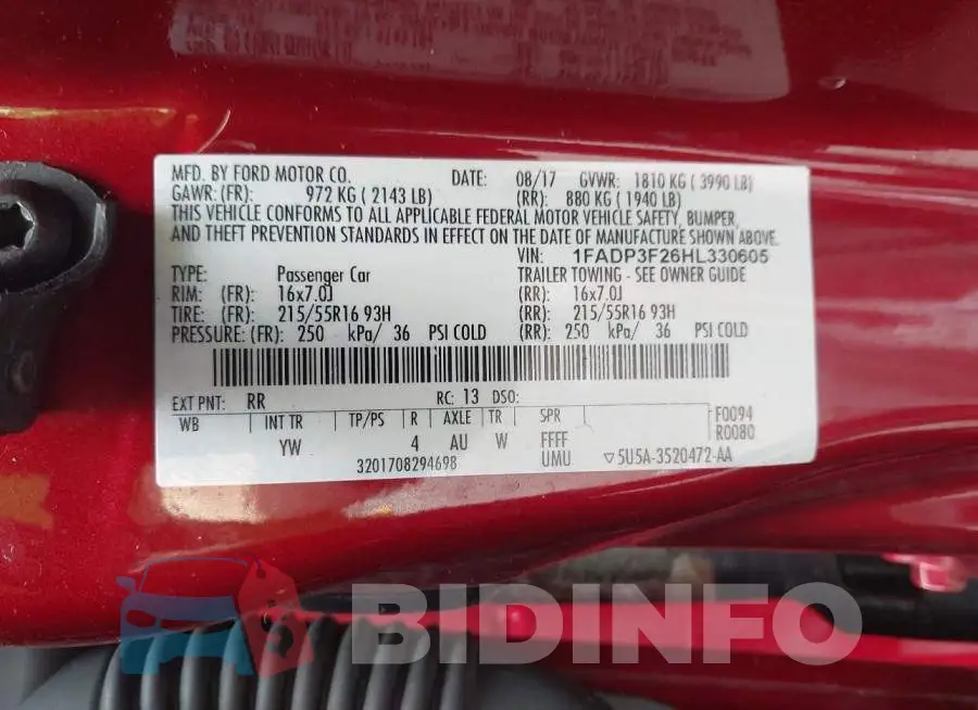 1FADP3F26HL330605 Photo# 9