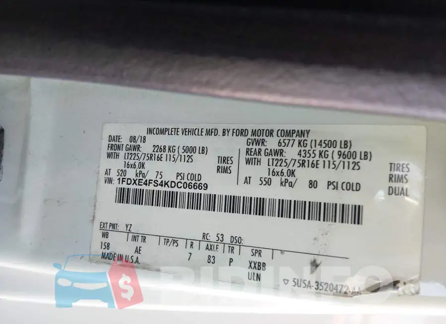 1FDXE4FS4KDC06669 Photo# 8
