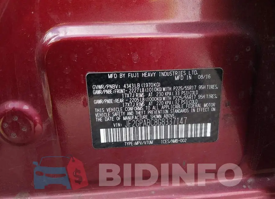 JF2GPABC8G8337147 Photo# 9