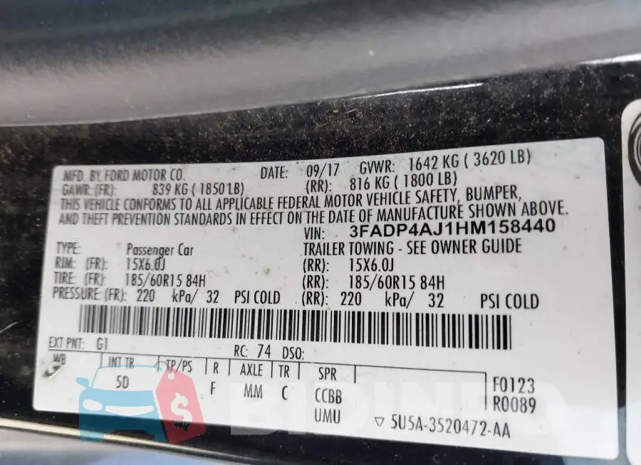 3FADP4AJ1HM158440 Photo# 9