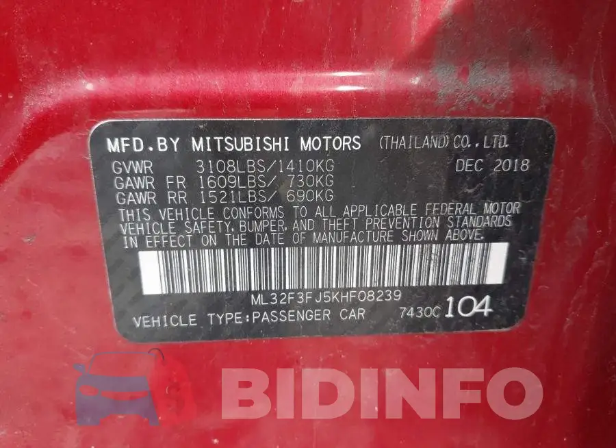 ML32F3FJ5KHF08239 Photo# 9