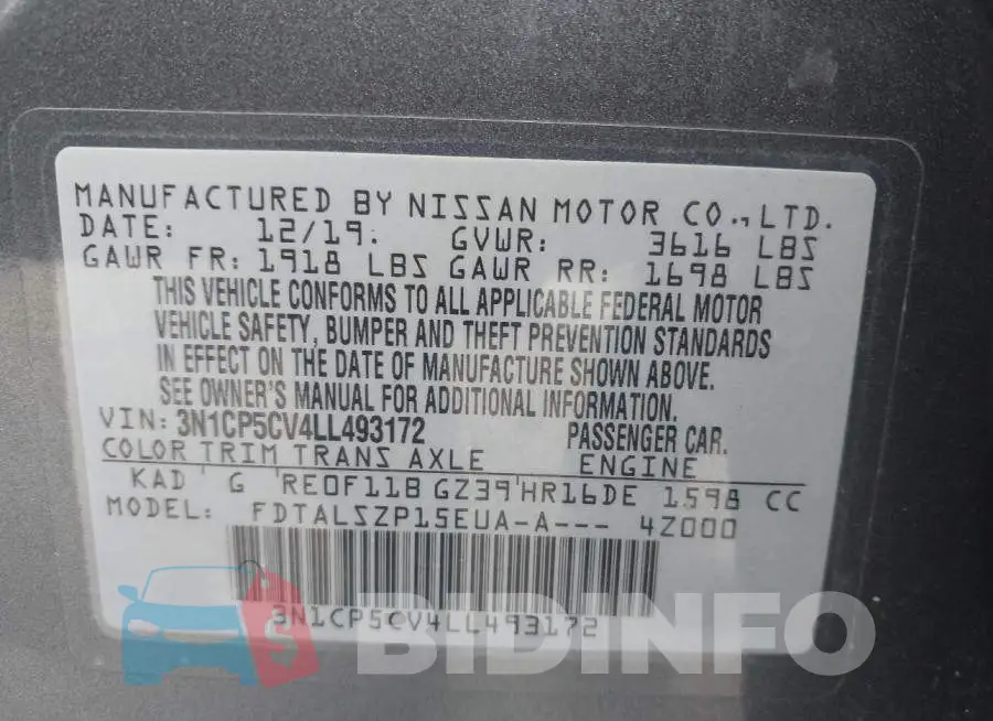 3N1CP5CV4LL493172 Photo# 9