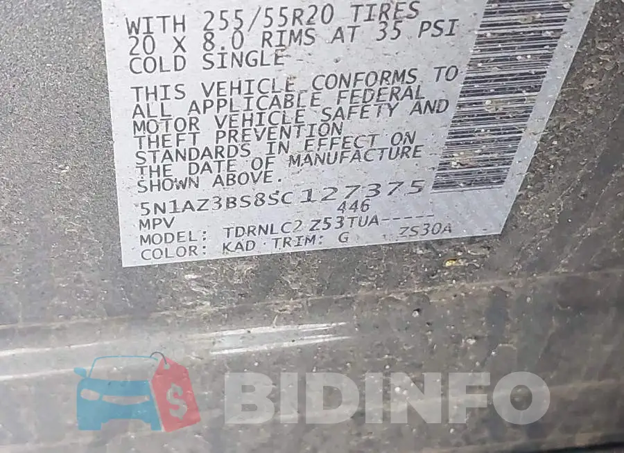5N1AZ3BS8SC127375 Photo# 9