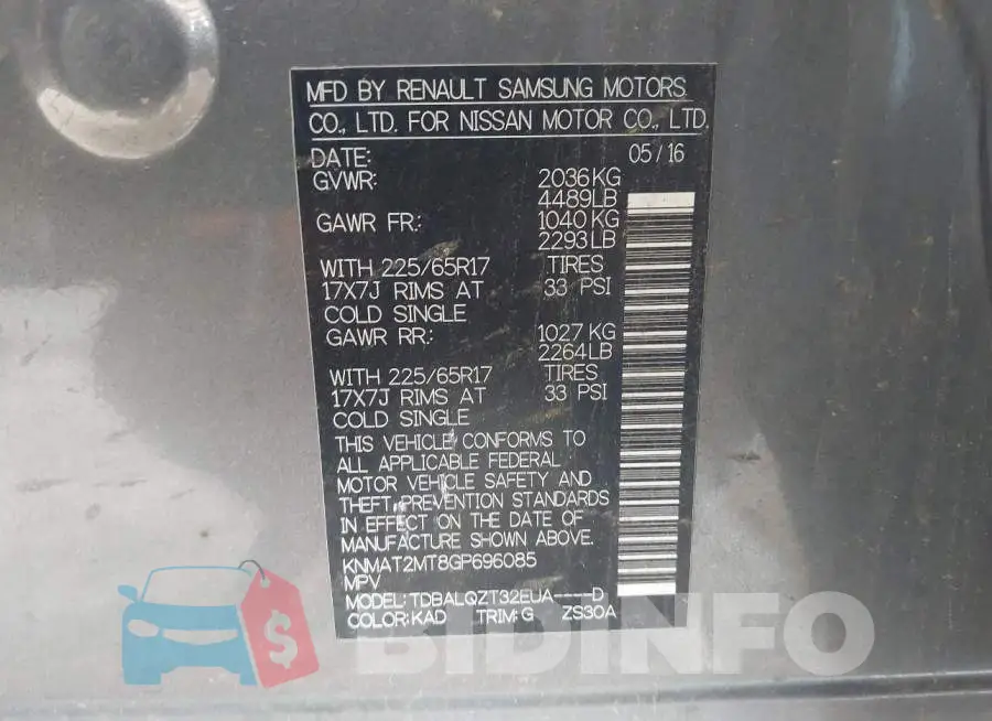 KNMAT2MT8GP696085 Photo# 9