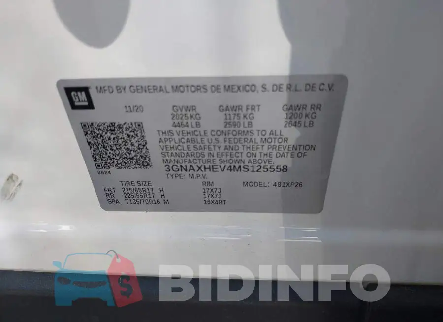 3GNAXHEV4MS125558 Photo# 9