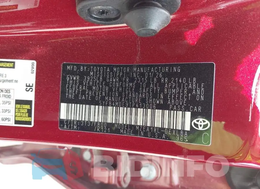 5YFB4MDE9TP413006 Photo# 9