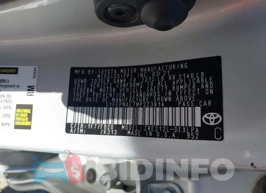 5YFEPMAE7MP223814 Photo# 9