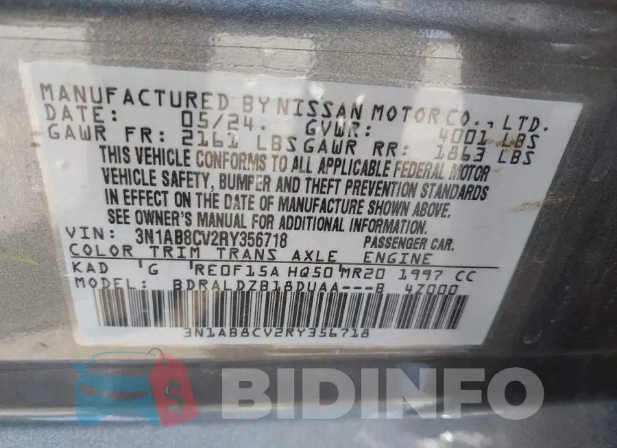 3N1AB8CV2RY356718 Photo# 9