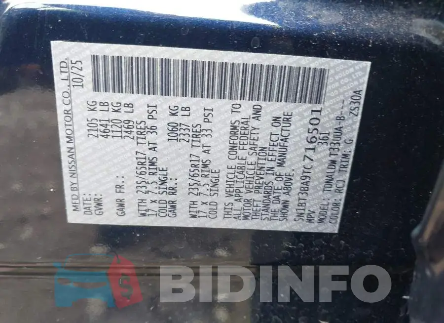 5N1BT3BA9TC716501 Photo# 9