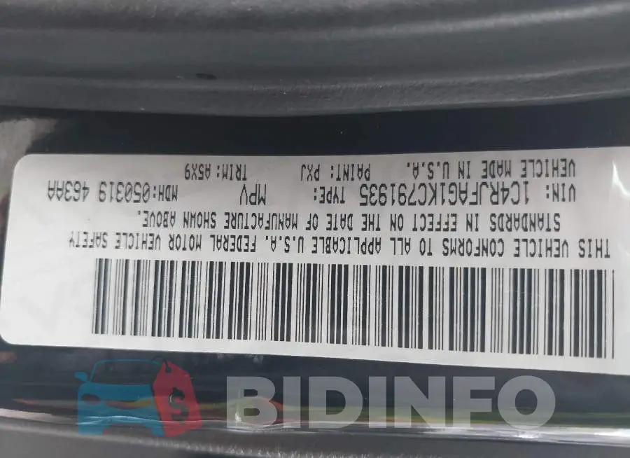 1C4RJFAG1KC791935 Photo# 9
