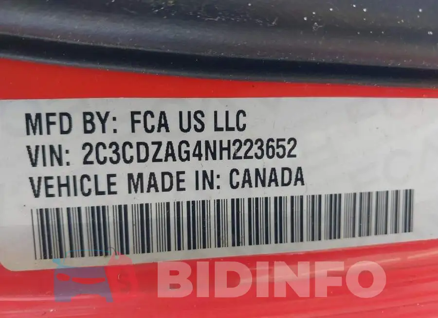 2C3CDZAG4NH223652 Photo# 9