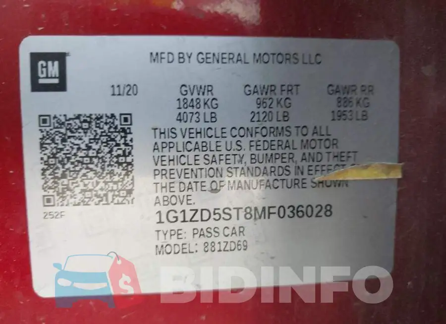 1G1ZD5ST8MF036028 Photo# 9
