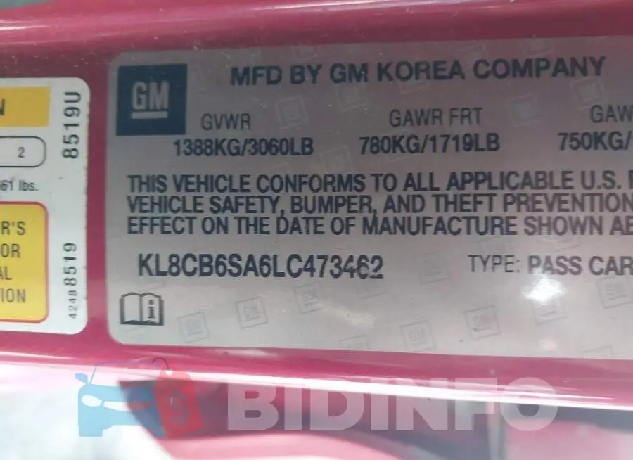 KL8CB6SA6LC473462 Photo# 9