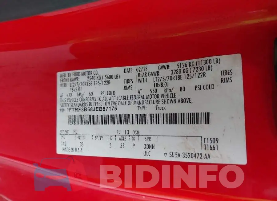 1FTRF3B68JEB87176 Photo# 8