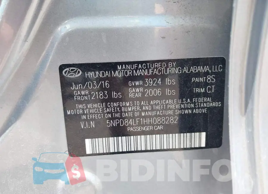 5NPD84LF1HH088282 Photo# 9