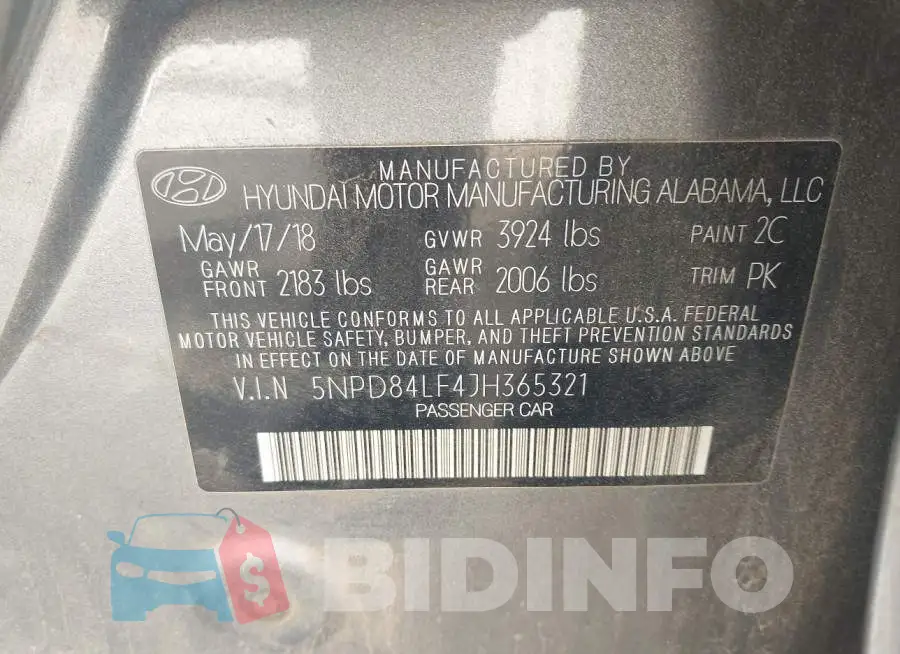 5NPD84LF4JH365321 Photo# 9