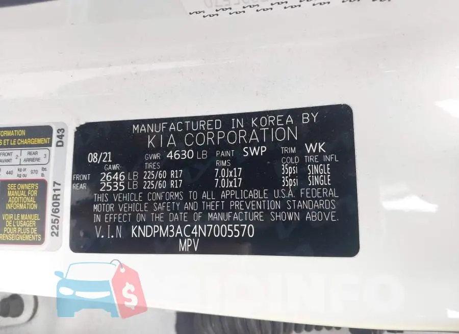 KNDPM3AC4N7005570 Photo# 9