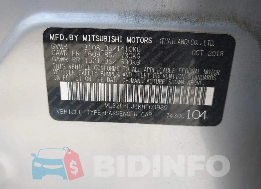 ML32F3FJ1KHF03989 Photo# 9