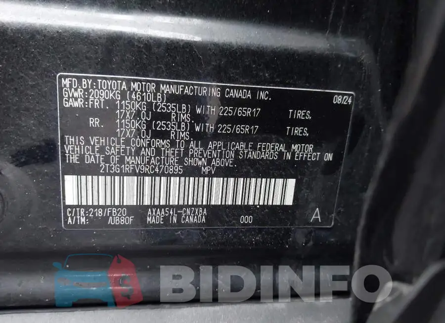 2T3G1RFV9RC470895 Photo# 9