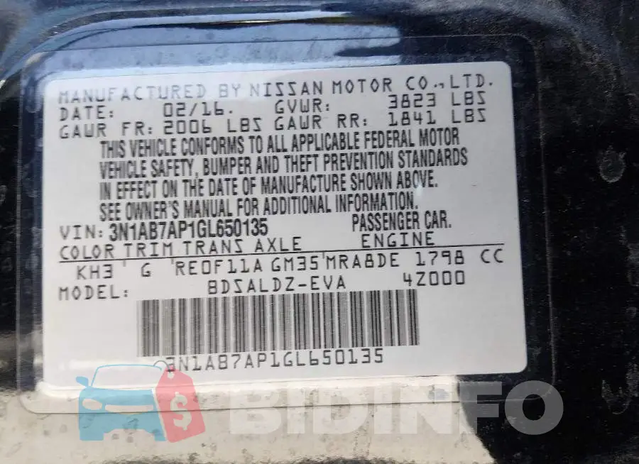 3N1AB7AP1GL650135 Photo# 9